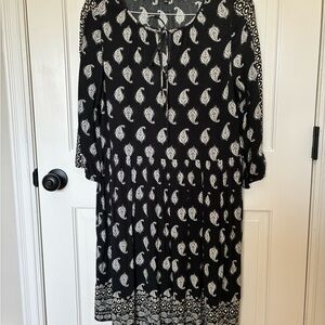 The Limited Black and White Paisley Midi Dress